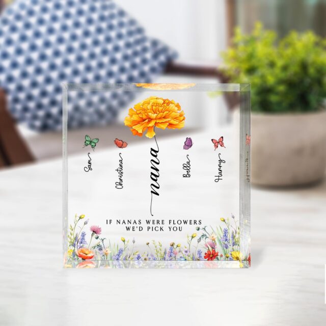 Custom Nana Birth Month Flowers Acrylic Plaque Mothers Day Gift