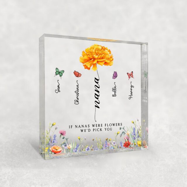 Custom Nana Birth Month Flowers Acrylic Plaque Mothers Day Gift