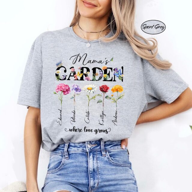 Personalized Grandma’s Garden Shirt – Custom Birth Month Flower Gift for Mom & Nana