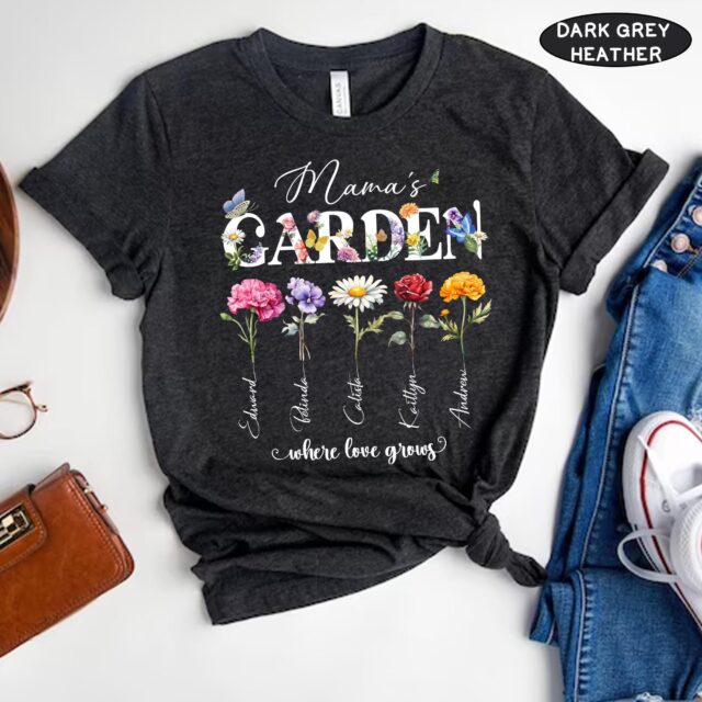 Personalized Grandma’s Garden Shirt – Custom Birth Month Flower Gift for Mom & Nana