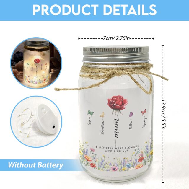 Custom Nana Birth Month Flowers Night Light Mothers Day Gift