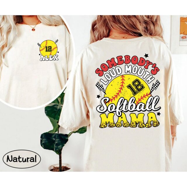 Custom Softball Mom Shirt Loud Mouth Softball Mama Tee