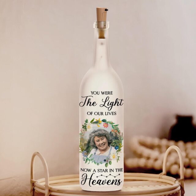 Custom Memorial Grandma Bottle Lamp Remembrance Gift