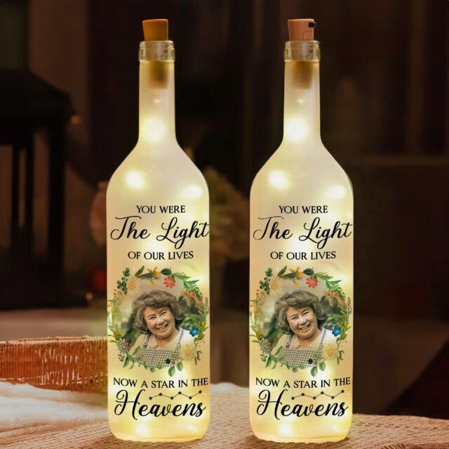 Custom Memorial Grandma Bottle Lamp Remembrance Gift