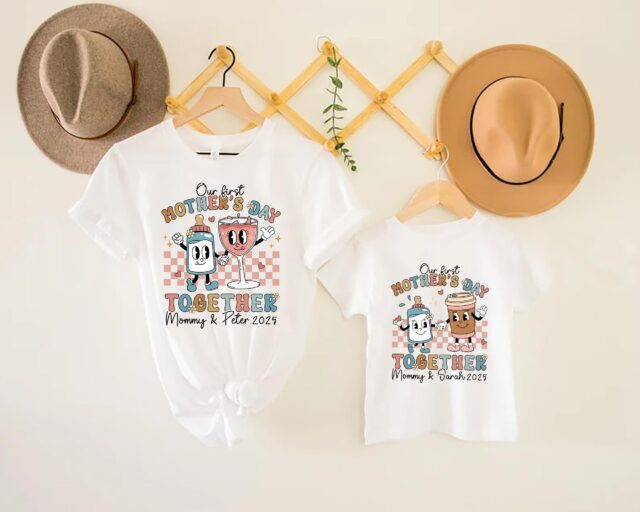 Personalized First Mothers Day 2025 Matching Mommy and Me Shirt
