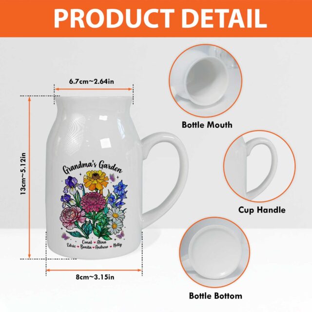 Custom Grandma’s Garden Vase with Family Birth Flowers