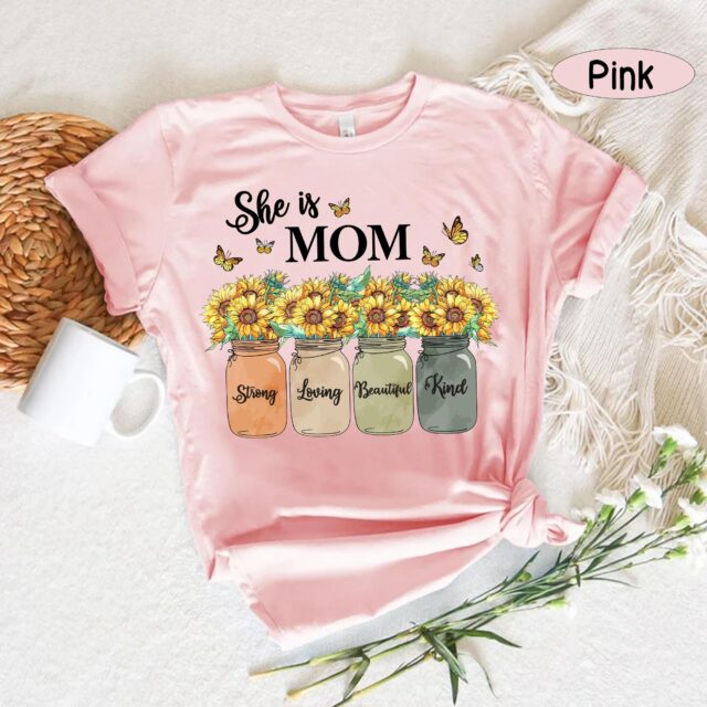 Mom Shirt She is Mom Grandma Blessed Floral Mothers Day Tee