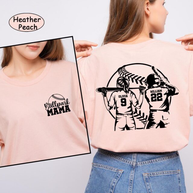Custom Baseball Softball Mom Shirt Ballpark Mama Sports Tee