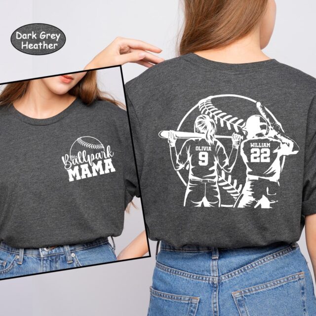 Custom Baseball Softball Mom Shirt Ballpark Mama Sports Tee
