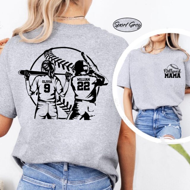 Custom Baseball Softball Mom Shirt Ballpark Mama Sports Tee
