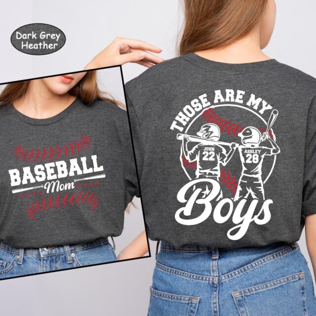 Custom Baseball Mom Shirt Personalized Team Tee with Name & Number