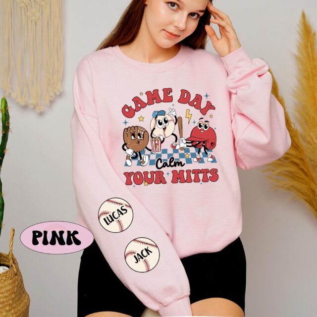 Personalized Baseball Mama Sweatshirt – Custom Name Game Day Shirt