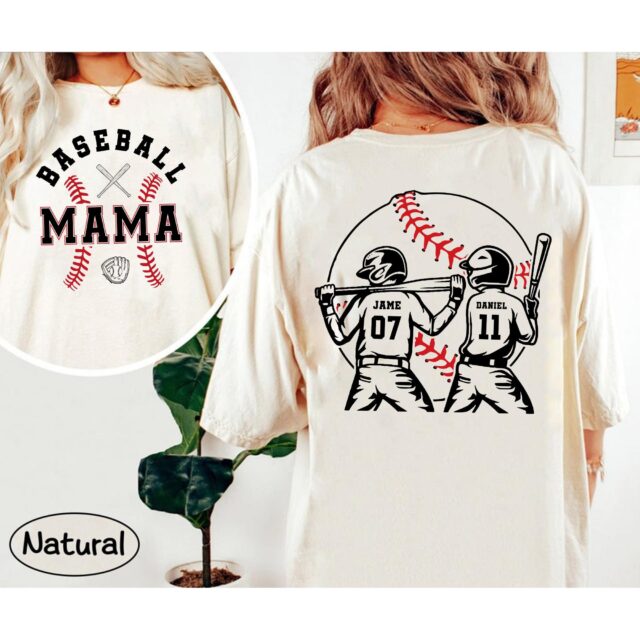 Custom Baseball Mom Shirt – Personalized Name & Number, Game Day Tee for Baseball Moms