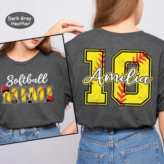 Custom Softball Mom Shirt – Name & Number Softball Tee for Game Day