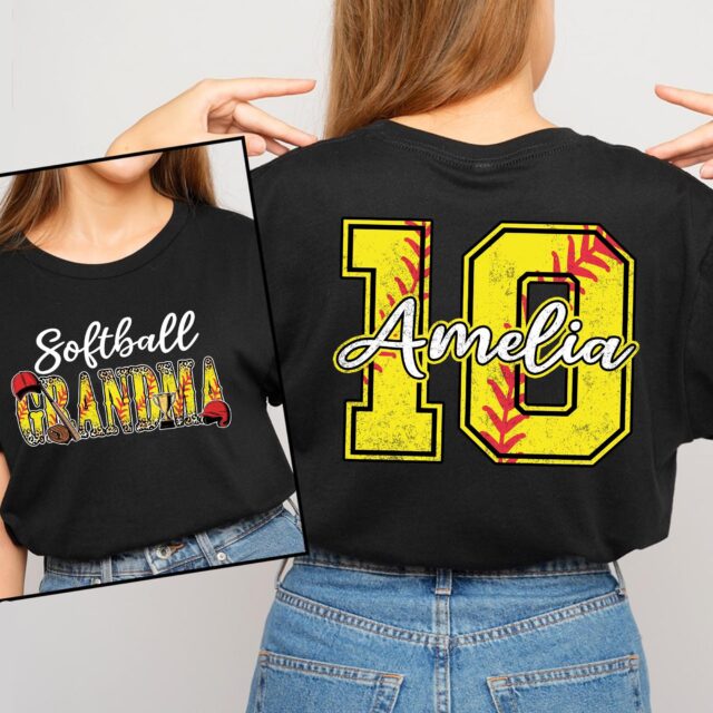Custom Softball Mom Shirt – Name & Number Softball Tee for Game Day
