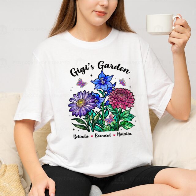 Custom Grandma’s Garden Shirt – Personalized Birth Month Flower Tee for Mother’s Day