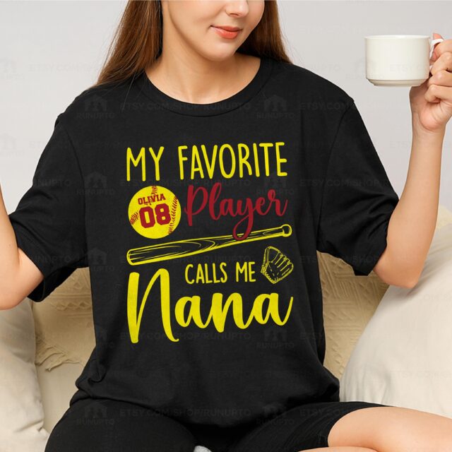 Softball Mom Shirt – “My Favorite Players Call Me Nana” for Game Day & Mother’s Day