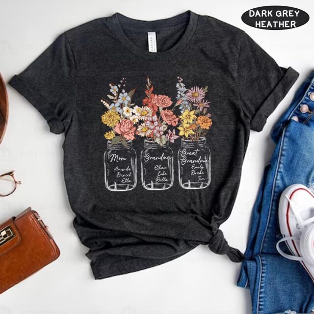 Custom Great Grandma Shirt – Personalized with Grandchild Names for Mother’s Day