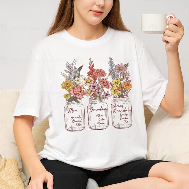 Custom Great Grandma Shirt – Personalized with Grandchild Names for Mother’s Day