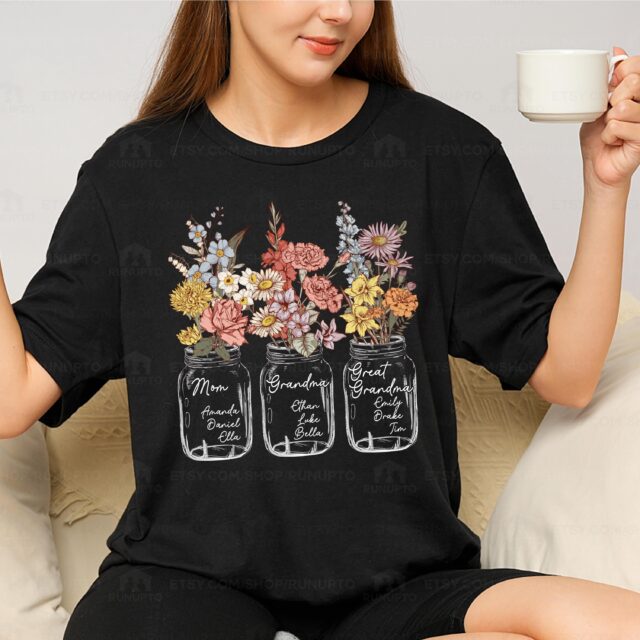 Custom Great Grandma Shirt – Personalized with Grandchild Names for Mother’s Day