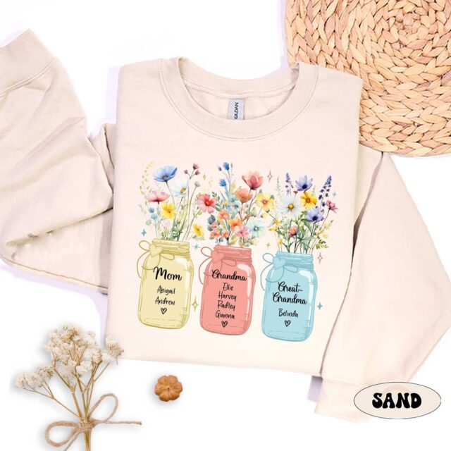 Custom Great Grandma Shirt – Personalized Tee with Grandchild Names for Mother’s Day