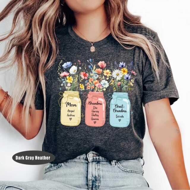 Custom Great Grandma Shirt – Personalized Tee with Grandchild Names for Mother’s Day