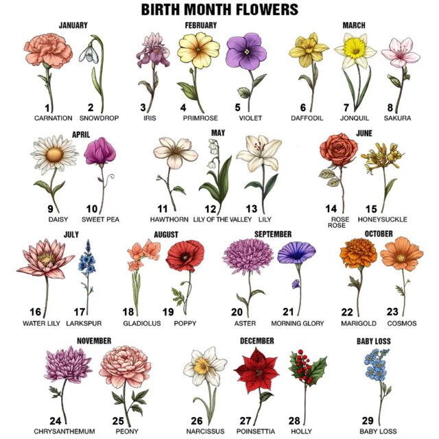 Personalized Birth Month Flower Friends Glass Mug Bestie Gift