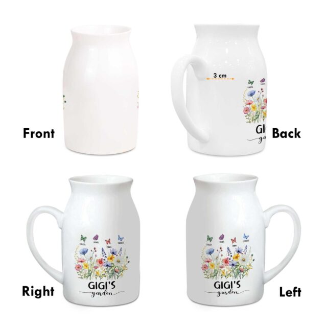 Personalized Grandma’s Garden Vase – Custom Grandkid Name Flower Gift