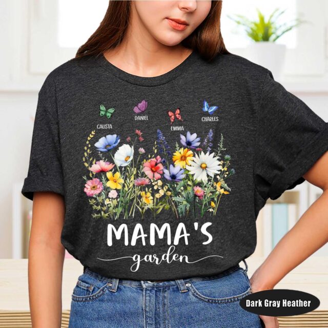 Personalized Grandma’s Garden Shirt – Custom Wildflower Tee with Grandkid Names