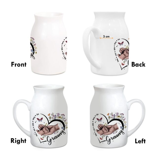Personalized Gigi Flower Vase – Kid Hands Mom Grandma Vase, Mother’s Day Gift