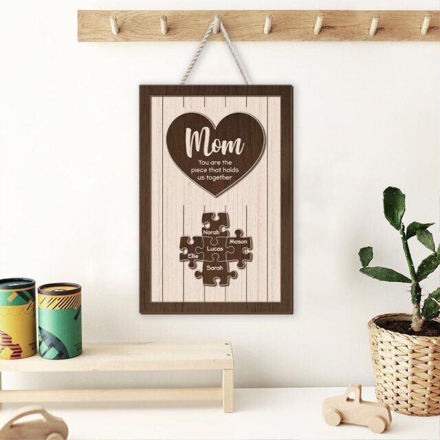 Personalized Mom Puzzle Sign – Custom Name Mother’s Day Gift
