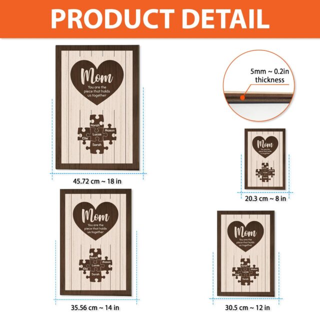 Personalized Mom Puzzle Sign – Custom Name Mother’s Day Gift