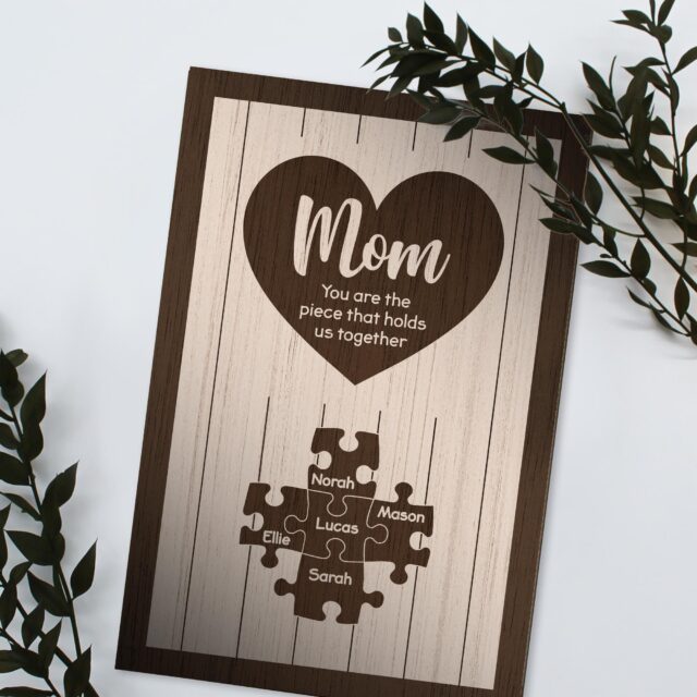 Personalized Mom Puzzle Sign – Custom Name Mother’s Day Gift