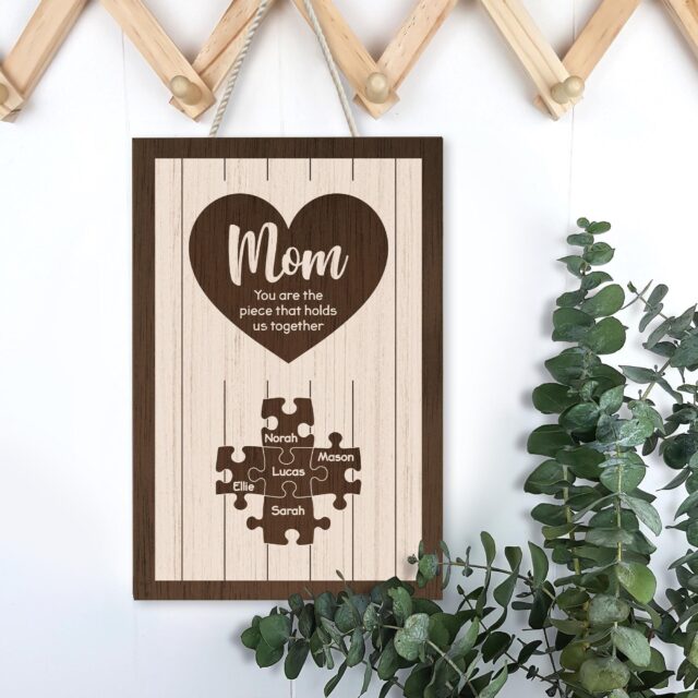 Personalized Mom Puzzle Sign – Custom Name Mother’s Day Gift