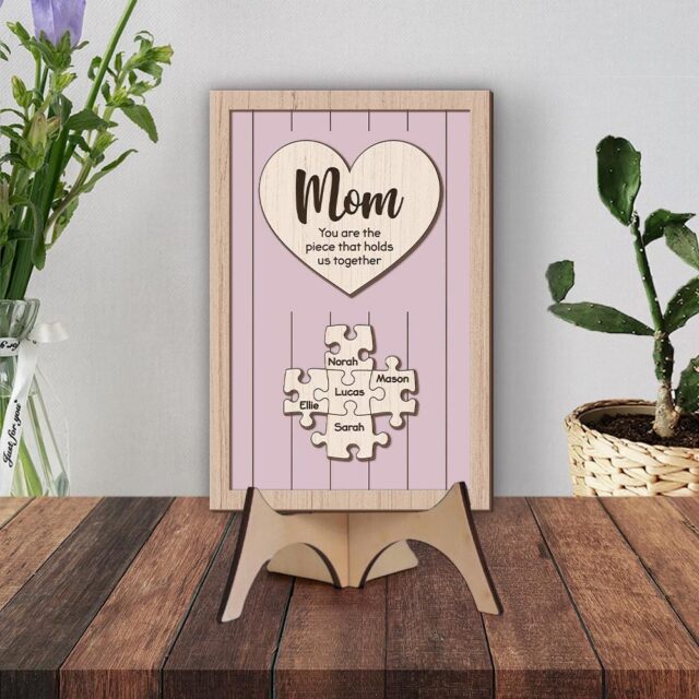Custom Mom Puzzle Sign – Personalized Mother’s Day Gift with Names