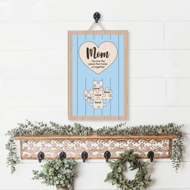 Custom Mom Puzzle Sign – Personalized Mother’s Day Gift with Names