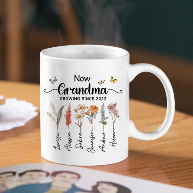 Personalized Grandma’s Garden Mug – First Mom Now Grandma Gift