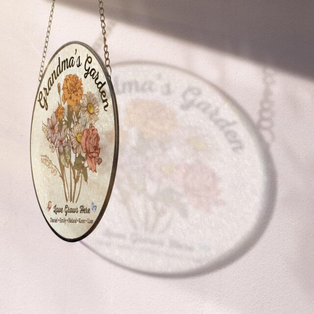Personalized Grandma’s Garden Stained Glass – Custom Birth Month Flowers