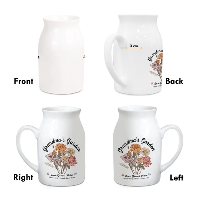 Personalized Grandma’s Garden Vase – Custom Birth Month Flowers