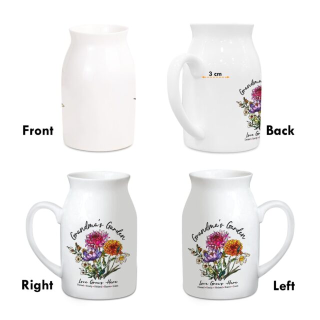 Custom Birth Month Flowers Vase – Personalized Grandma’s Garden Gift