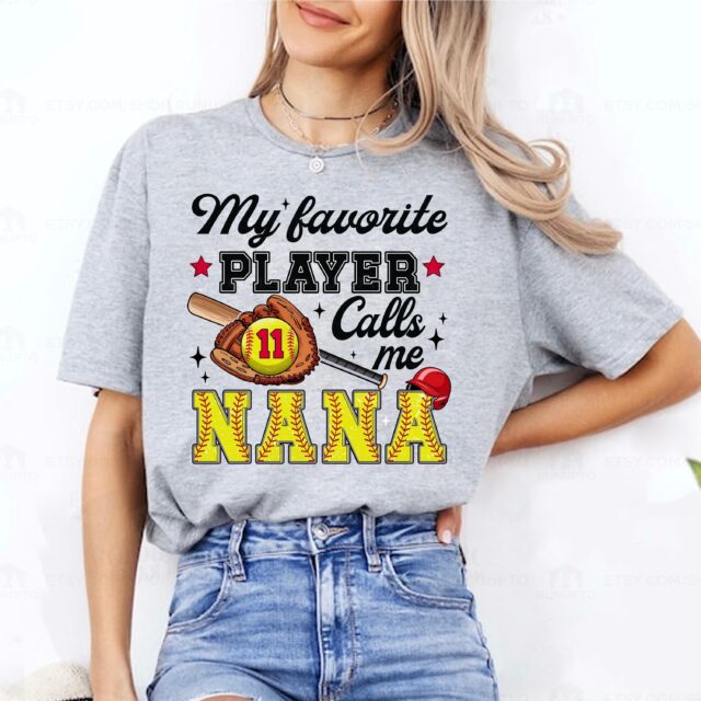 Custom Softball Mom Shirt – My Favorite Players Call Me Mama Tee