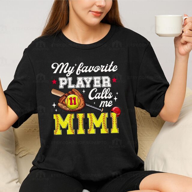 Custom Softball Mom Shirt – My Favorite Players Call Me Mama Tee