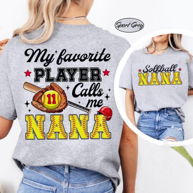Softball Mom Shirt – Custom “My Favorite Players Call Me Nana” Sports Tee