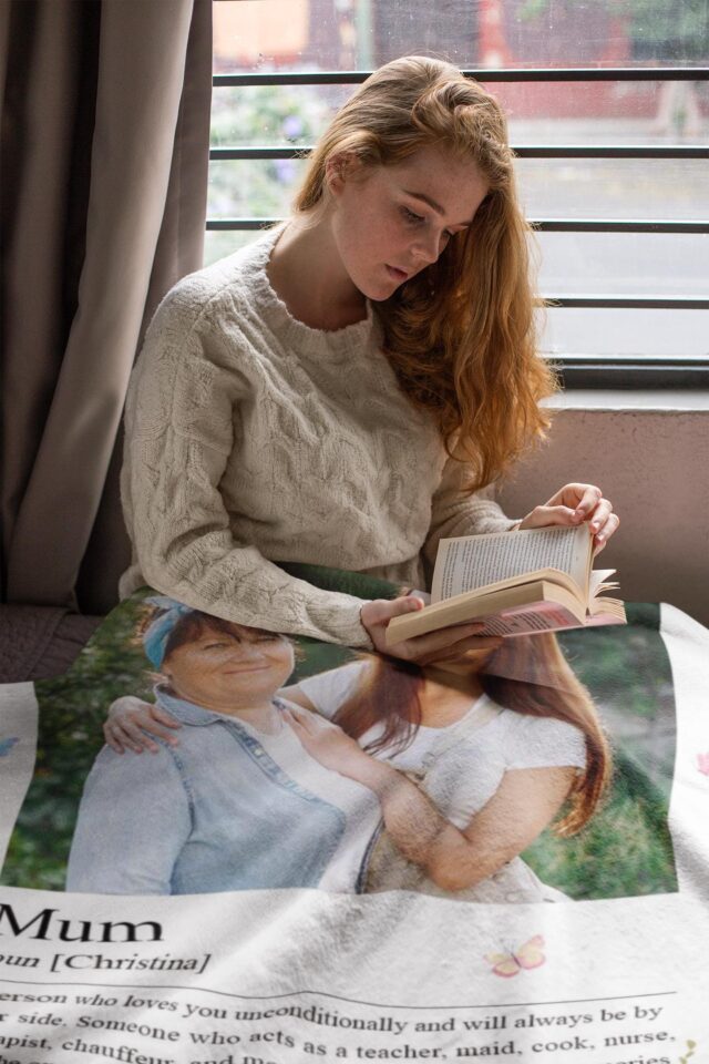 Personalized Photo Mom Blanket – Custom Mother’s Day & Birthday Gift from Daughter
