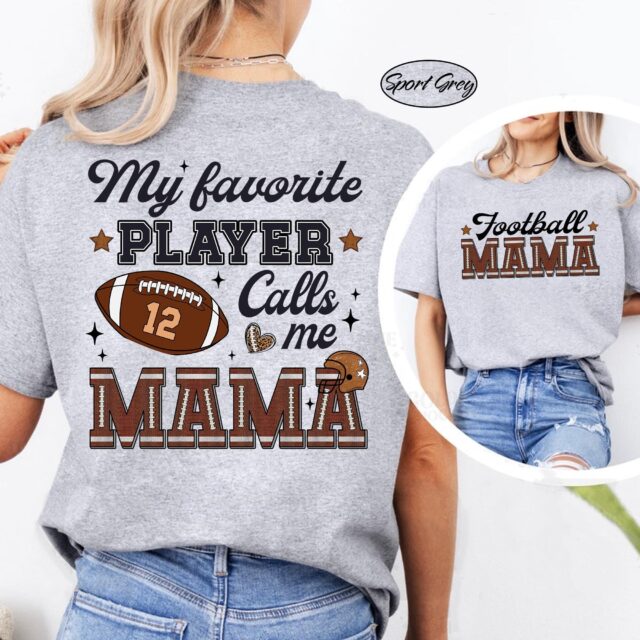 Personalized Football Mom Shirt – “My Favorite Player Calls Me Nana” Tee