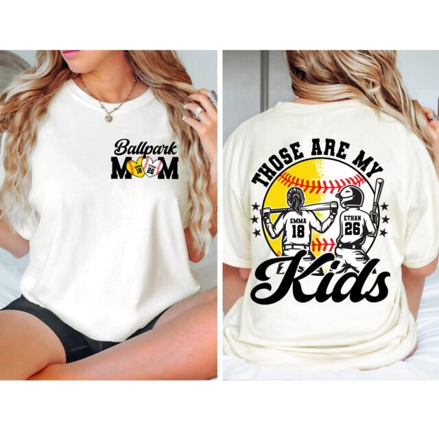 Custom Baseball & Softball Mom Shirt – “Ballpark Mama, Those Are My Kids” Tee