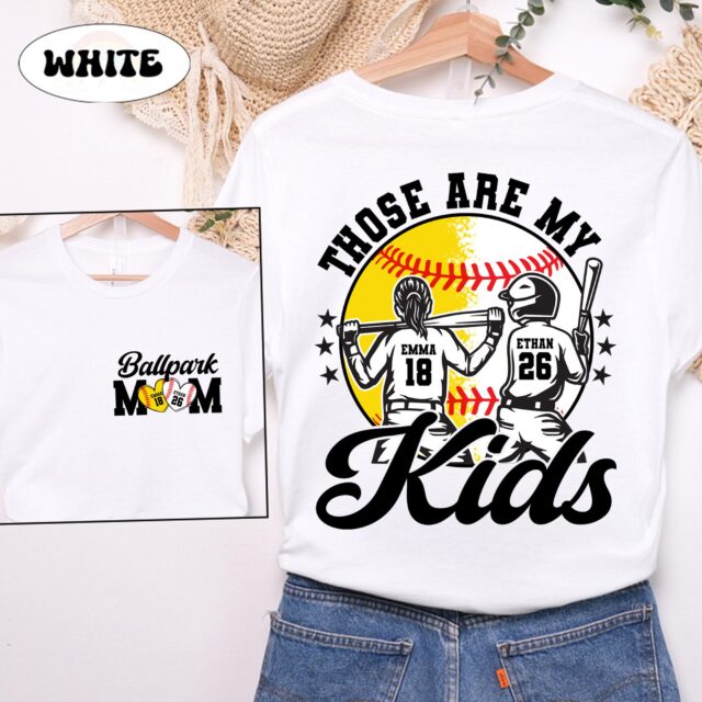 Custom Baseball & Softball Mom Shirt – “Ballpark Mama, Those Are My Kids” Tee