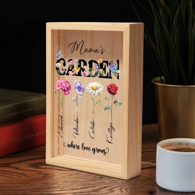 Personalized Grandma’s Garden Night Light Box – Birth Month Flower Gift