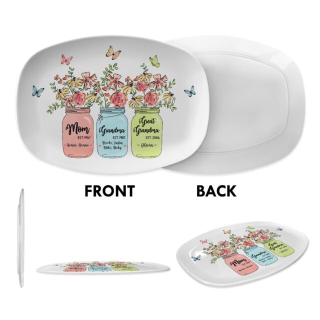 Personalized Grandma Plate – Custom Family Platter Mother’s Day Gift
