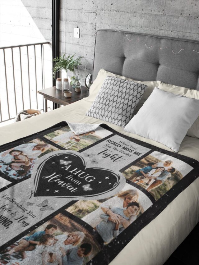 Custom Memorial Grandma Blanket – A Hug from Heaven Remembrance Gift